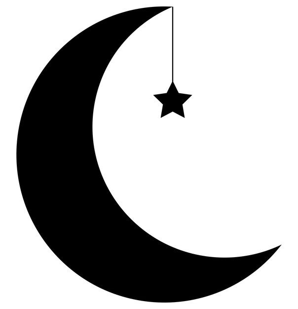 Silueta de la luna de Ramadán y el símbolo de la estrella png clipart para la cultura la tradición del festival la decoración de la luna