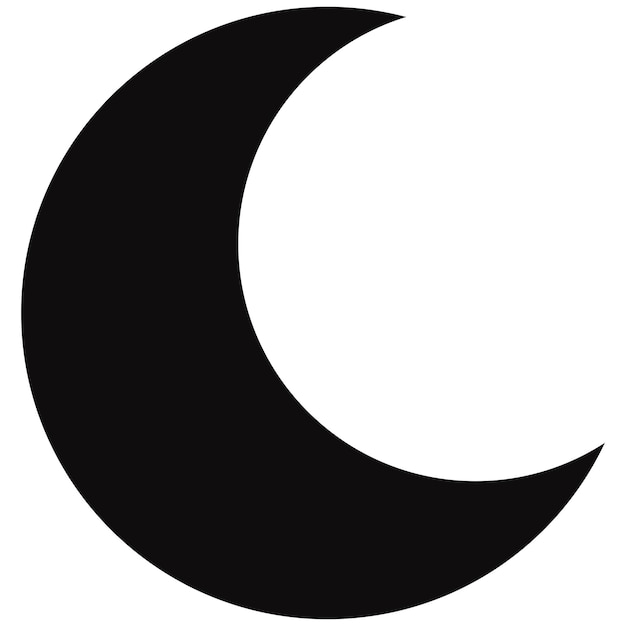 Silueta de la luna sobre un fondo blanco