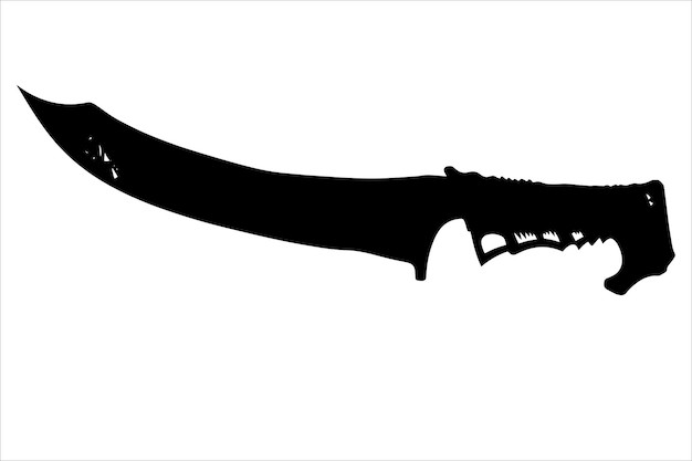 silueta de un machete de combate moderno