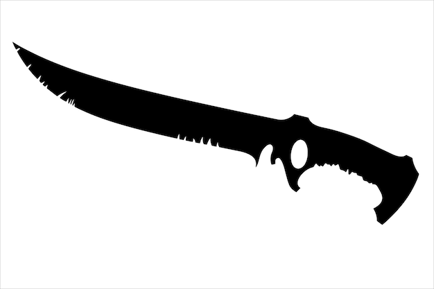 silueta de un machete de combate moderno