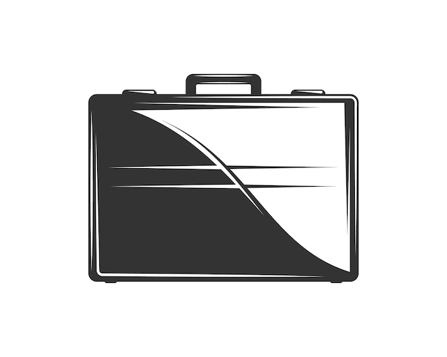 Silueta de maletín en estilo simple aislado sobre fondo blanco