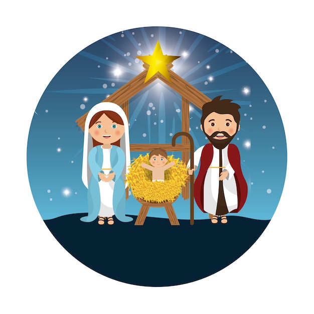 silueta manger feliz navidad diseño