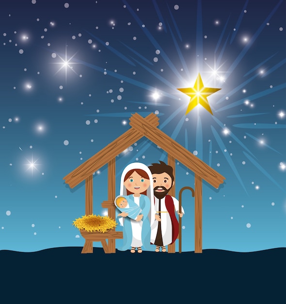 silueta manger feliz navidad diseño