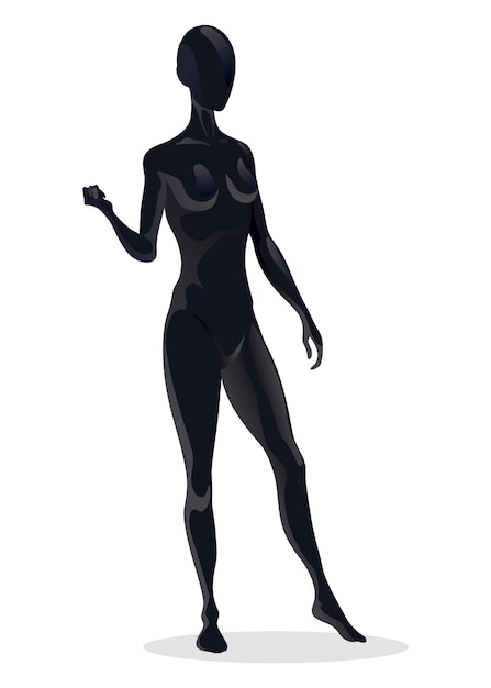 silueta de maniquí de mujeres plana personaje de moda femenino vista delantera niña ropa de cuerpo humano