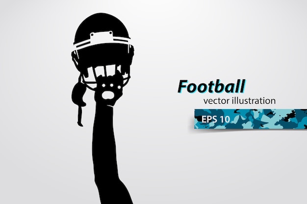 Vector silueta de mano y casco de fútbol americano