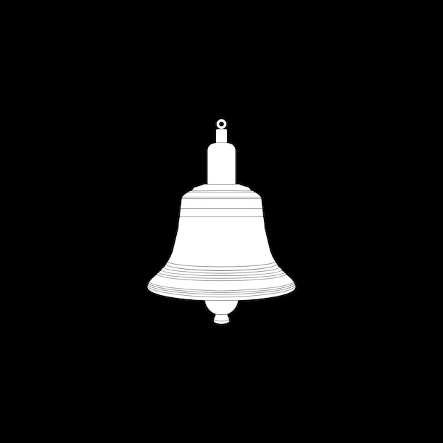 Silueta de la mano que suena la campana de estilo plano