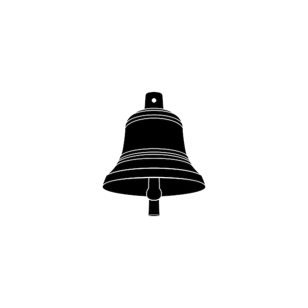Silueta de la mano que suena la campana de estilo plano