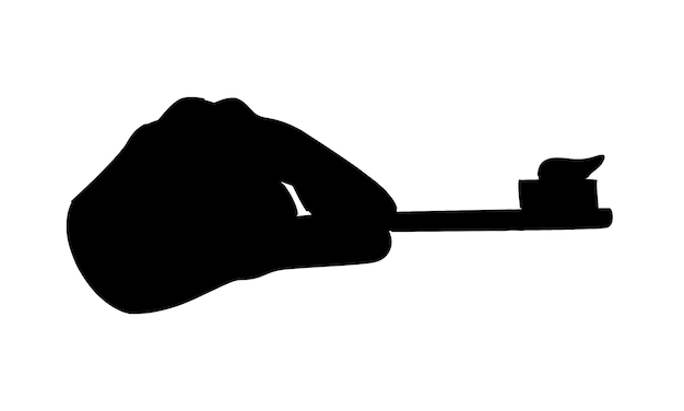 silueta de una mano sosteniendo un cepillo de dientes