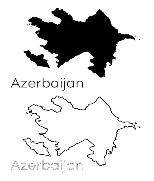 Silueta de mapa de azerbaiyán