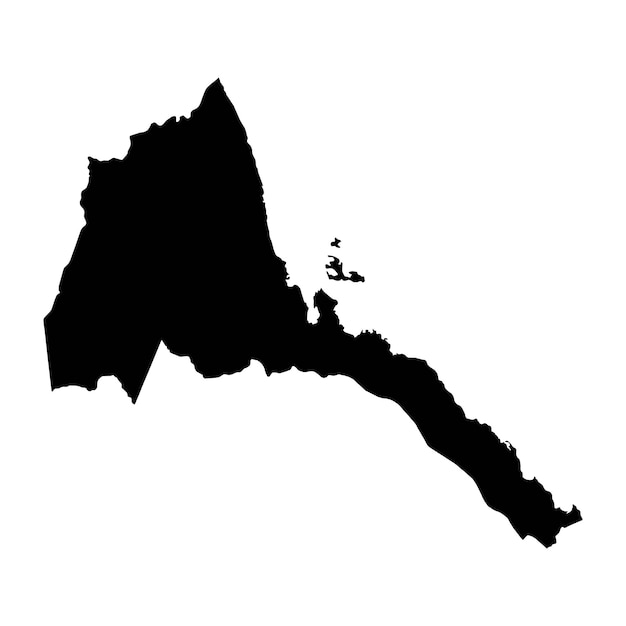 Silueta de un mapa de tierra del país de Eritrea