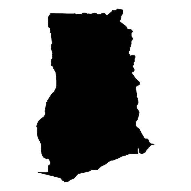 Silueta de un mapa de la tierra del país de Ghana