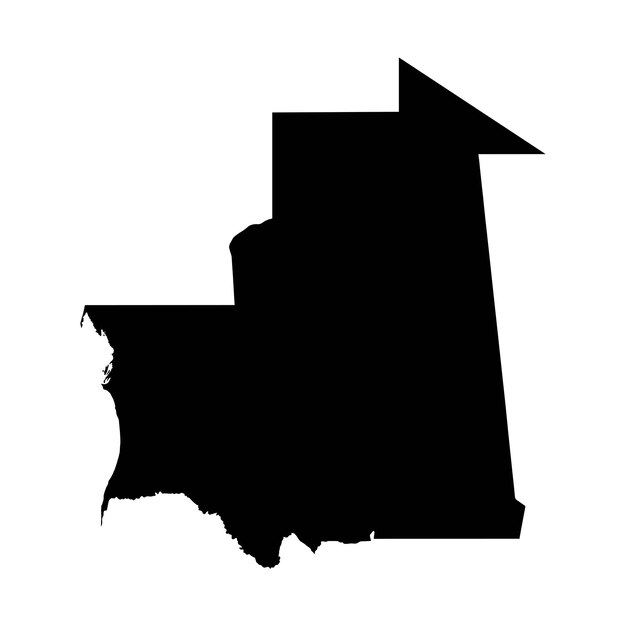 Silueta de un mapa de la tierra del país de Mauritania