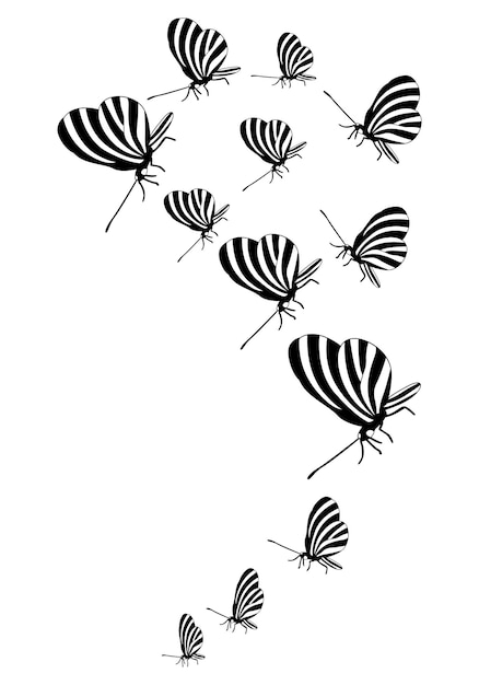 Silueta de mariposa clipart vector aislado sobre fondo blanco