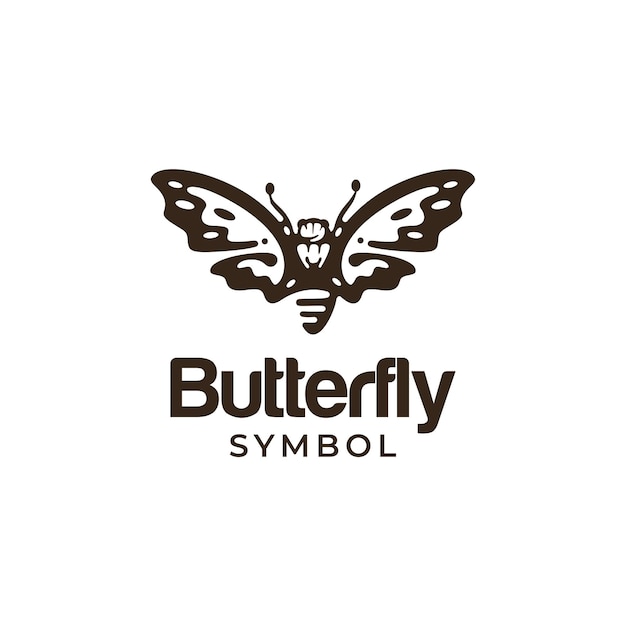 Silueta, de, mariposa, logotipo, vector