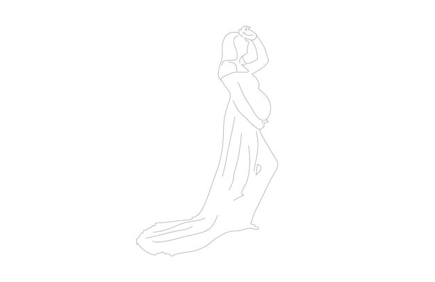 silueta de maternidad ilustración vectorial minimalista
