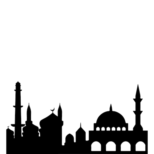 Silueta de la mezquita islámica