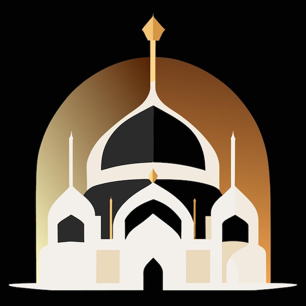 Vector silueta de mezquita vectorial para obras de arte creativas