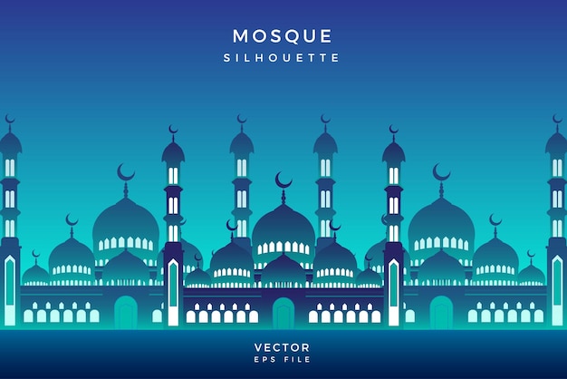 Vector la silueta de la mezquita