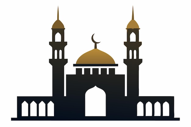 Silueta del minarete de la mezquita Arquitectura islámica icónica sobre un fondo blanco