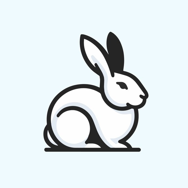 La silueta minimalista del conejo