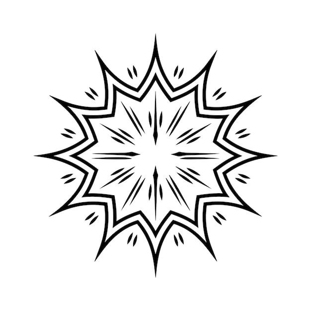 La silueta minimalista de la línea de fuegos artificiales en negro en negrita aislada en blanco