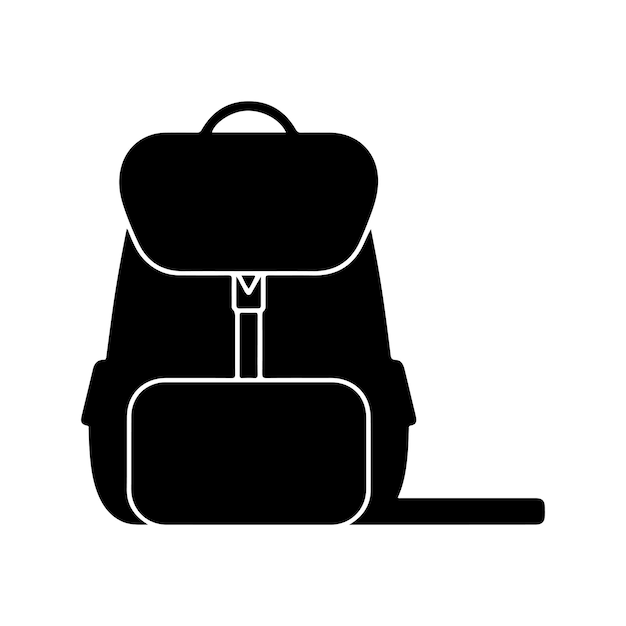 La silueta de la mochila negra