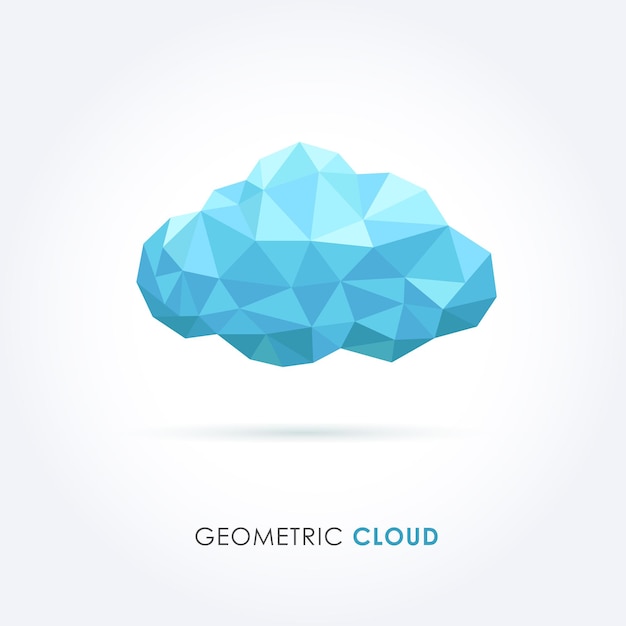 Silueta moderna de estilo geométrico de nube sobre un fondo blanco