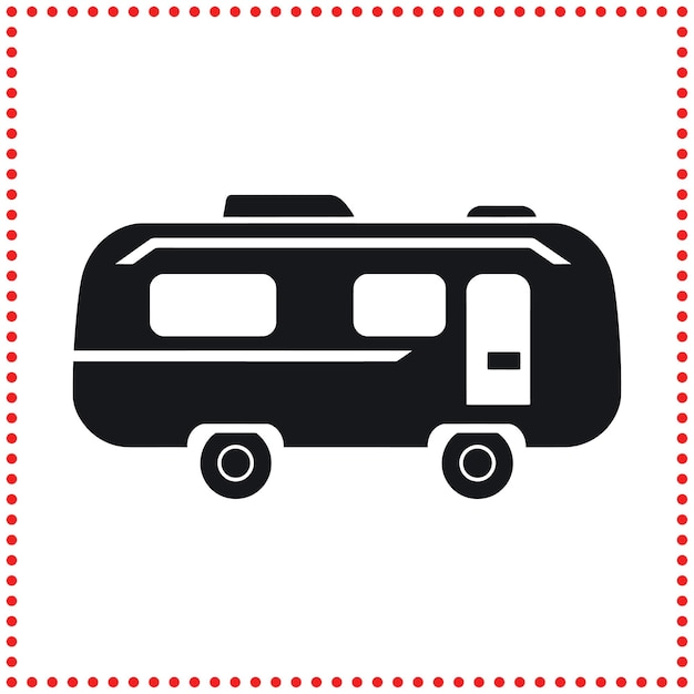 La silueta moderna de la furgoneta de campamento es ideal para las aventuras de viajes por carretera y la marca de viajes.