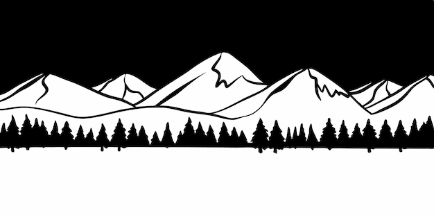 Silueta monocromática de la cordillera