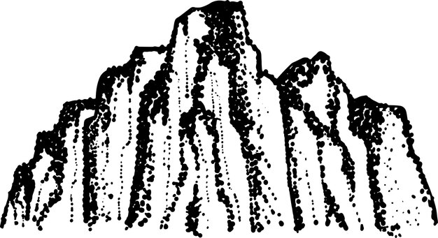 Vector silueta de montaña ilustración vectorial logotipo de cimas de montaña