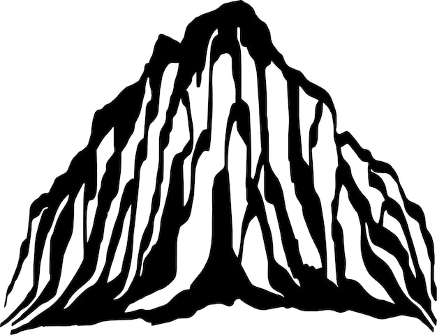 Silueta de montaña Ilustración vectorial Logotipo de cimas de montaña