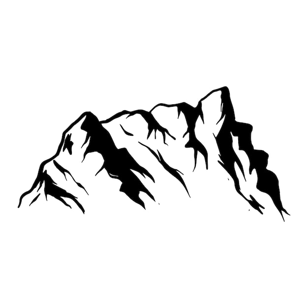 Silueta de montaña rocosa