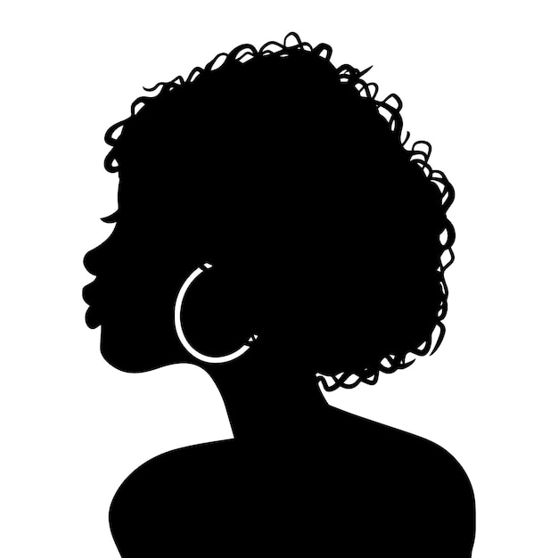 Vector silueta de mujer afro