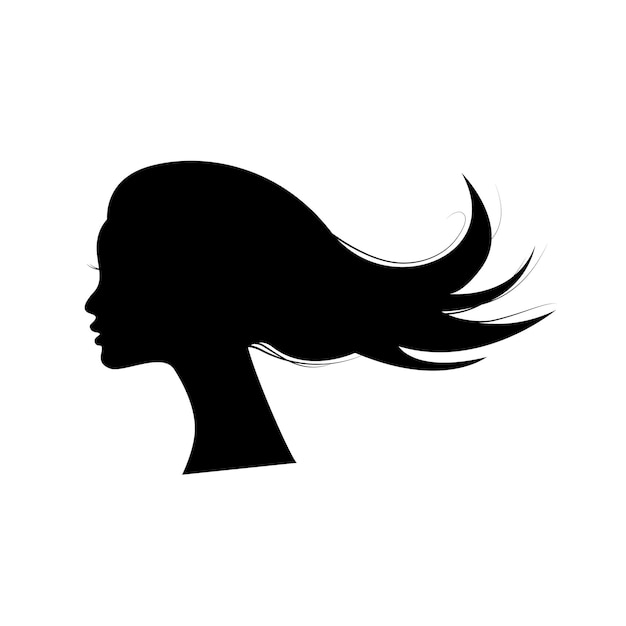 Vector la silueta de una mujer con un cabello hermoso.