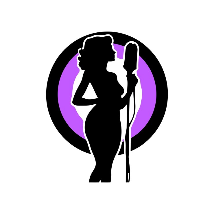 silueta de una mujer cantando