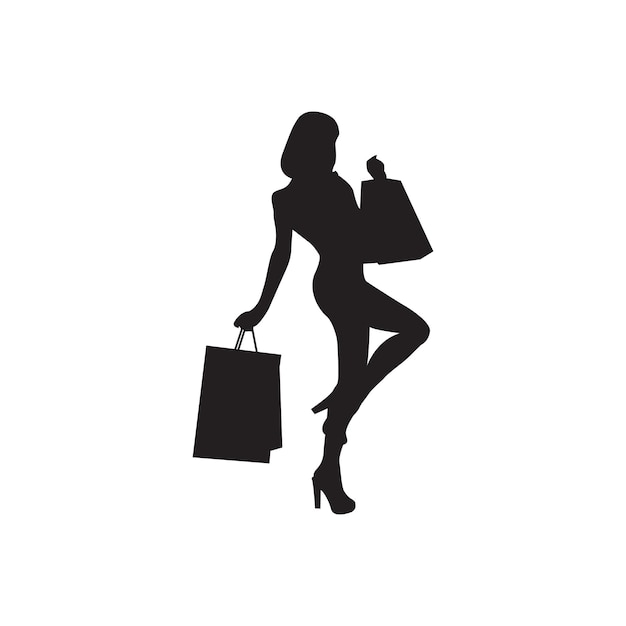 silueta de una mujer haciendo compras