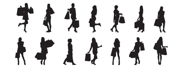 silueta de una mujer haciendo compras