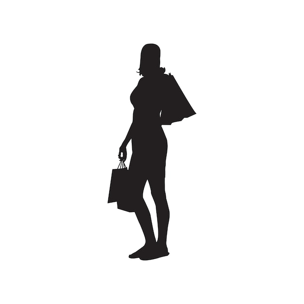 silueta de una mujer haciendo compras