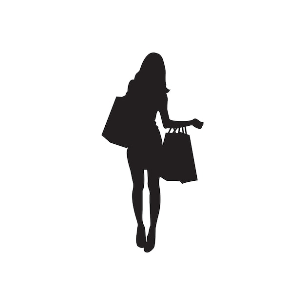 silueta de una mujer haciendo compras