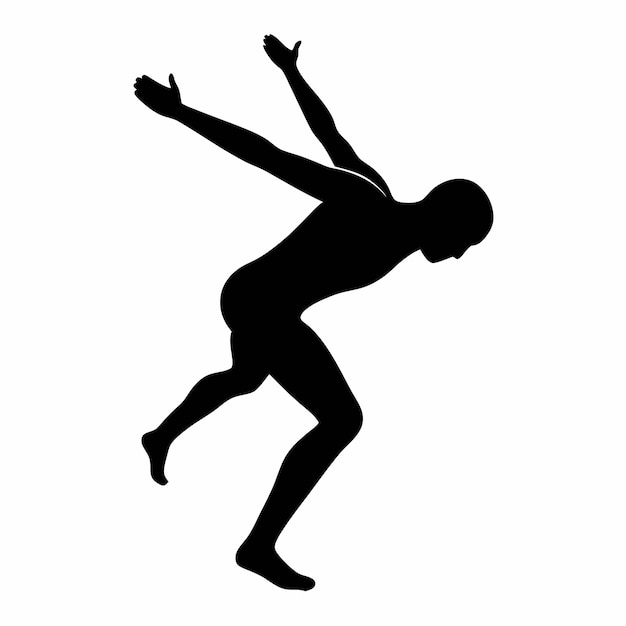 una silueta de una mujer haciendo un handstand en un fondo blanco