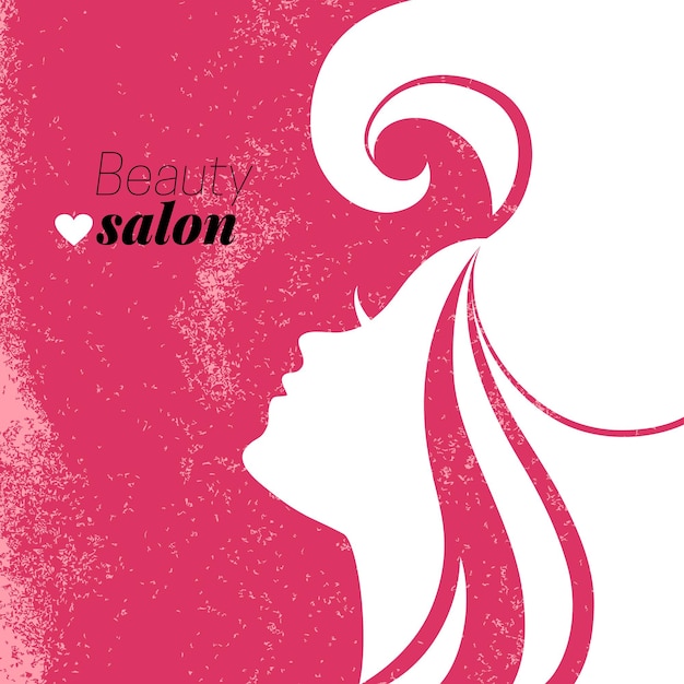 Vector silueta de mujer hermosa. cartel de salón de belleza. ilustración vectorial