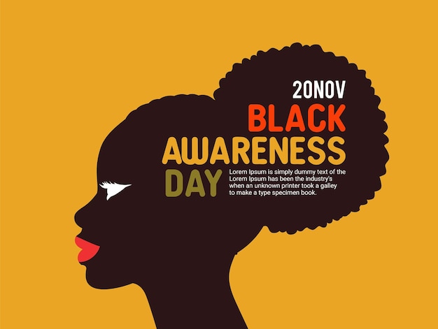 Silueta de una mujer negra con texto Black Lives Matter conciencia de las vidas importan cartel de racismo