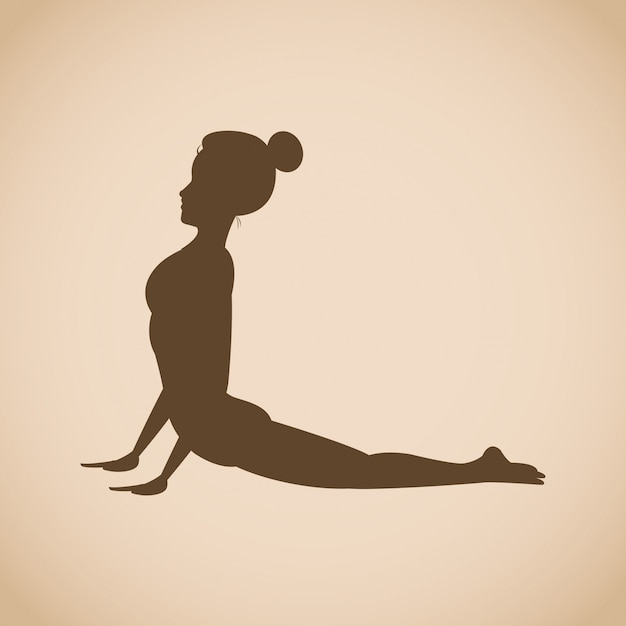 Silueta mujer pose yoga