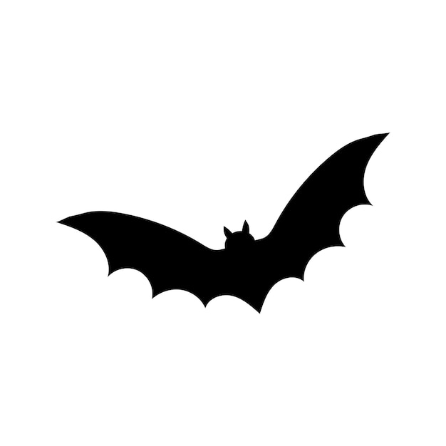 Vector silueta de murciélago aislada sobre fondo blanco silueta de halloween murciélago negro para diseño cricut, decoración.