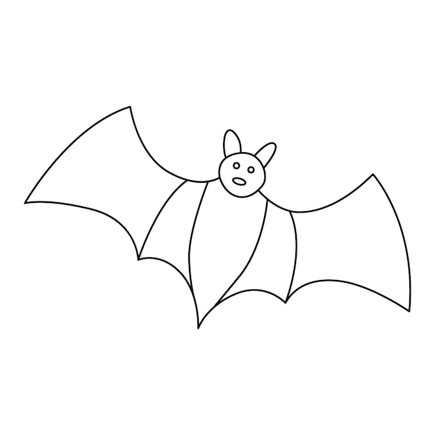 Silueta de murciélago de dibujo de una línea continua Ilustración vectorial