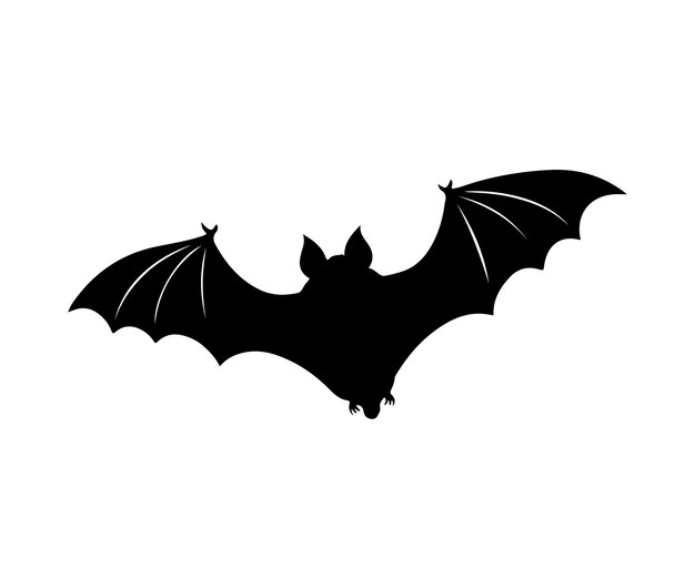 Silueta de murciélago de Halloween en fondo blanco Ilustración vectorial de murciénago Icono de murciémano