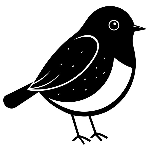 La silueta navideña de Robin Vector
