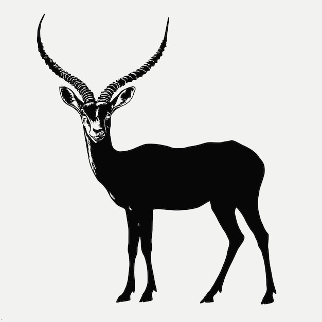 silueta negra de un Addax