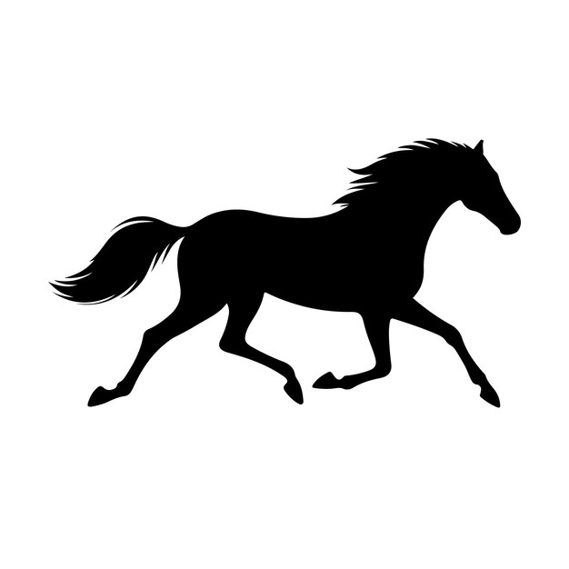 silueta negra aislada de una colección de caballos Conjunto de vectores de silueta de caballos Una silueta de un caballo corriendo Ilustración vectorial de siluetas de caballos