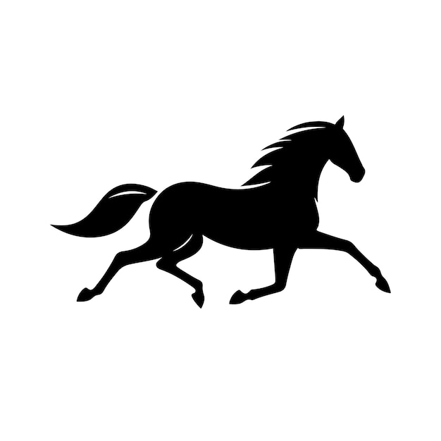 silueta negra aislada de una colección de caballos Conjunto de vectores de silueta de caballos Una silueta de un caballo corriendo Ilustración vectorial de siluetas de caballos